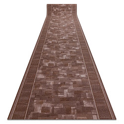 RUGSX TRIBE - Marron Tapis de couloir antidérapant - Grandes solidités des couleurs - 80x720 cm