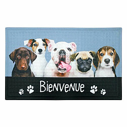 Paris Prix Carlito Tapis Relief - Bleu 45x75 cm Tapis relief - Imprimé - Forme rectangulaire - Dessus en tissu