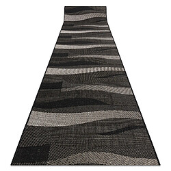 RUGSX FLOORLUX 20212 - Noir Tapis de couloir sizal - Facile à nettoyer - Antidérapant