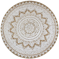 vidaXL Tapis Jute Tressé - 90 cm Rond