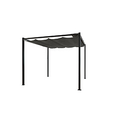 Concept Usine Pergola autoportante 3 x 3 m en acier avec toile grise TUSA