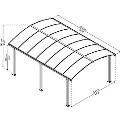 Gazebo de jardin 502x359cm gris anthracite - 705533 - Tucson - PALRAM