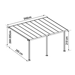 Pergola 16.1m² blanc - 704220 - Olympia - PALRAM