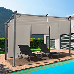 Idmarket Pergola taupe 3x4 M avec stores
