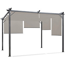 Idmarket Pergola taupe 3x4 M avec stores