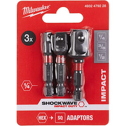Milwaukee Set de 3 Adaptateurs Shockwave™