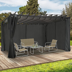 IDMarket Suprem Pergola - 3x4m - Gris Anthracite