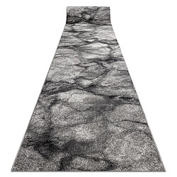 RUGSX SILVER Marble - Gris Tapis de couloir marbré - Haute résistance - 70 x 370 cm - Entretien aisé