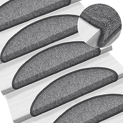 Tapis d'escalier vidaXL - Gris Foncé - 56 x 17 cm