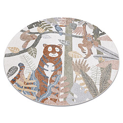 RUGSX Tapis BONO Jungle 120 cm - Crème Or Foncé