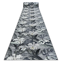 Rugsx Monstera Tapis de Couloir Antidérapant 130 cm - Gris