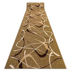 RUGSX Tapis de couloir KARMEL FRYZ - CHOCO noix - 70x670 cm Tapis Fryz - Fil double retors - Design découpé à la main