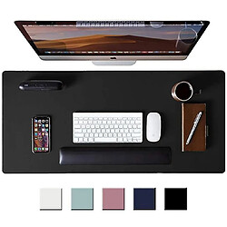 Universal Tapis de bureau en cuir - Noir