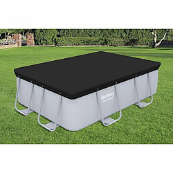 Bestway Bâche d'Hiver Piscine Tubulaire 282x196x84 cm Bâche de piscine en PVC - Protège des débris - Trous de drainage - Noir