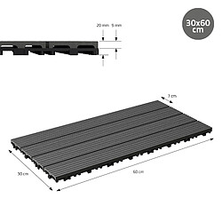 ECD Germany WPC Carreaux de Terrasse - Anthracite pas cher