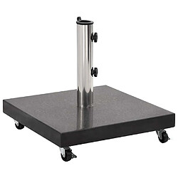 VIDAXL Socle de parasol Granite Carré 30kg Noir