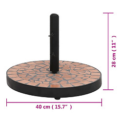 VidaXL Base de parasol terre cuite rond 12 kg pas cher