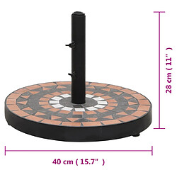 VidaXL Base de parasol terre cuite et blanc 12 kg - Rond pas cher