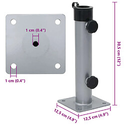 vidaXL Base parasol acier - Argenté pas cher