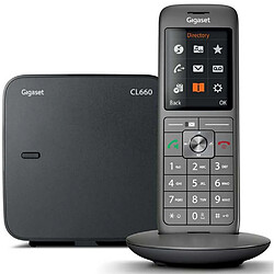 Gigaset gigacl660hx Téléphone sans fil - DECT - Répondeur - Combiné supplémentaire - Anthracite - VOIX HD - Rétroéclairage - Port casque