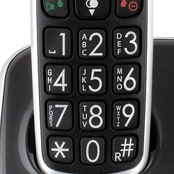 Acheter Fysic téléphone fixe sans fil senior - Noir