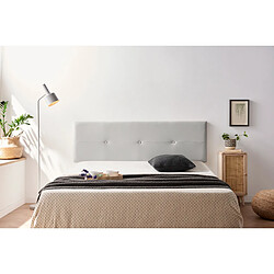 Avis Tête de Lit Tapisée NAPOLI Simili cuir 130x50x5 cm - Gris Clair - Moonia