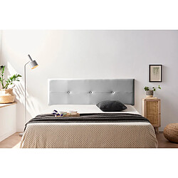 Avis Tête de Lit Tapisée NAPOLI Simili cuir 145x50x5 cm - Argent - Moonia