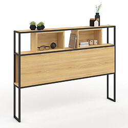 Idmarket MARKET Tête de lit DETROIT - Bois et métal noir - 165 cm
