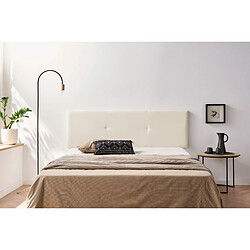 Avis Tête de Lit Tapisée ALMA Simili cuir 130x50x5 cm - Blanc Cassé - Moonia