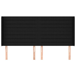 Avis vidaXL Tête de lit avec oreilles - 203x16x118/128 cm Noir