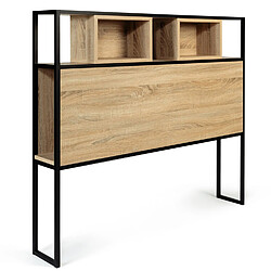 Idmarket MARKET DETROIT Tête de lit 145 cm - Noir et Bois