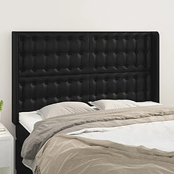 vidaXL Tête de lit avec oreilles Noir 147x16x118/128 cm Similicuir 