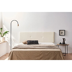 Tête de Lit Tapisée ALMA Simili cuir 130x50x5 cm - Blanc Cassé - Moonia