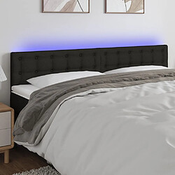 vidaXL Tête de lit à LED 160x5x78/88 cm Noir Tissu