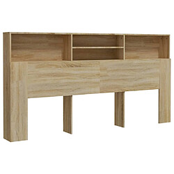 vidaXL Headboard Cabinet - Oak Sonoma 200x19x103.5 cm