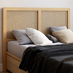 Idmarket MARKET Edhen - Cannage Tête de lit - Design bohème - 140 cm - Cannage en MDF