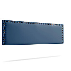 Avis Tête de Lit Tapisée MODENA Simili cuir 145x55x8 cm - Bleu Foncé - Moonia