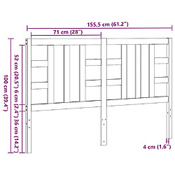 vidaXL Tête de lit - Gris 146x4x100 cm pas cher