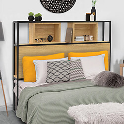 Idmarket MARKET Tête de lit DETROIT - Bois et métal noir - 165 cm