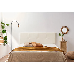 Acheter Tête de Lit Tapisée ALTEA Simili cuir 145x50x5 cm - Blanc Cassé - Moonia