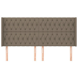 Avis VIDAXL Tête de lit avec oreilles - Taupe - Tissu