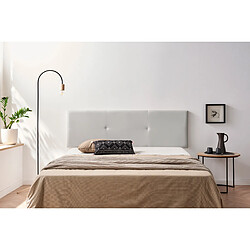 Avis Tête de Lit Tapisée ALMA Simili cuir 115x50x5 cm - Gris Clair - Moonia
