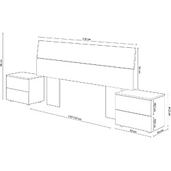 Acheter Pegane Tête de lit avec chevets - Blanc