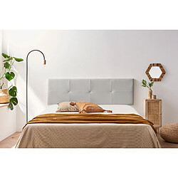 Tête de Lit Tapisée ALTEA Simili cuir 130x50x5 cm - Gris Clair - Moonia
