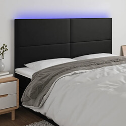 vidaXL Tête de lit à LED Noir 200x5x118/128 cm
