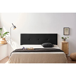 Tête de Lit Tapisée NAPOLI Simili cuir 160x50x5 cm - Noir - Moonia