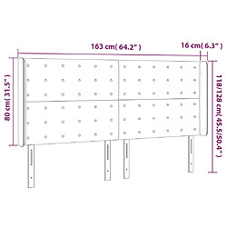 vidaXL Tête de lit à LED 163x16x118/128 cm Tissu - Crème pas cher
