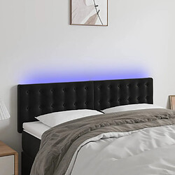 vidaXL Tête de lit à LED 144x78/88 cm Noir Velours