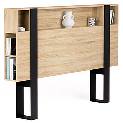 Idmarket MARKET PHOENIX Tête de lit 160 cm - Noir et Bois