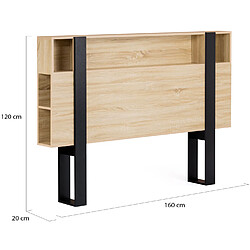 Acheter Idmarket MARKET PHOENIX Tête de lit 160 cm - Noir et Bois